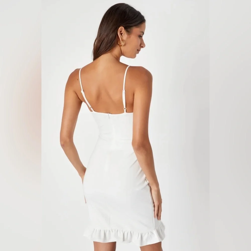 WHITE RUFFLED DRESS - Picture 2 of 5
